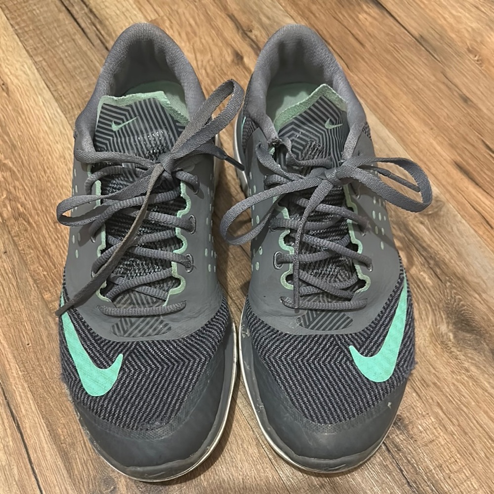 Nike Gray and Green Athletic Shoes